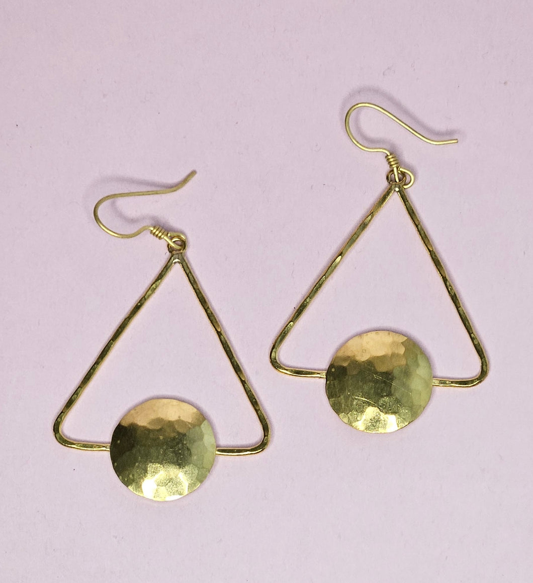 Pendientes latón labrado