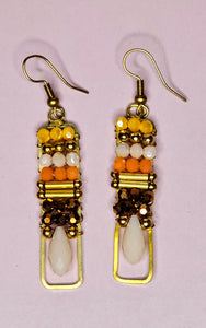 Pendientes cristal tallado y laton