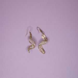 Pendientes de cristal tallado y laton